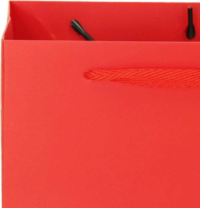 Red Square Gift Bag 12 in Paper Gift Box Large Square Bottom Kraft Paper Bags with Handles for Party Favor, Birthday Gift Bags (Red, 12 x 12 x 12 in, 10 CT)