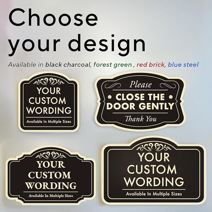 Custom Decorative Outdoor Metal Signs, Personalized Aluminum Sign - Waterproof, 18x18 In Black Charcoal