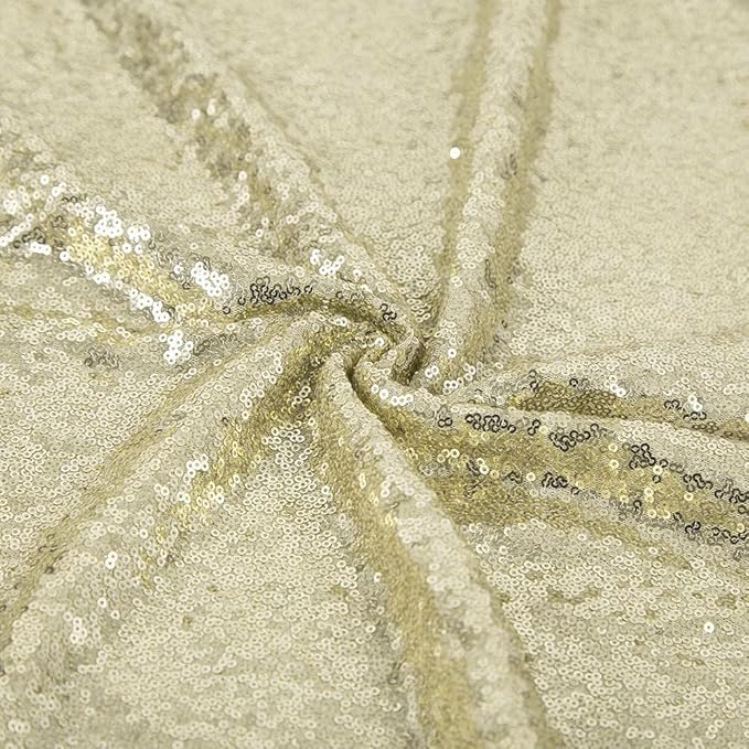 JYFLZQ Champagne Sequin Backdrop Curtains 8ft x 8ft 1 Panel Glitter Photo Booth Backdrops Sparkly Photography Background Drapes for Parties Wedding Bridal Showers