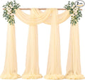 Champagne Arch Draping Fabric for Wedding, 2 Panels 60" x 26Ft Chiffon Drapery Fabric Drapes Backdrop for Wedding Ceremony Baby Shower Bridal Shower Decoration