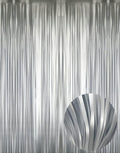 GOER 3.2 ft x 8.2 ft Metallic Tinsel Foil Fringe Curtains Party Photo Backdrop Party Streamers for Birthday,Graduation,New Year Eve Decorations Wedding Decor (4 Pcs,Matte Silver,Thick Material)
