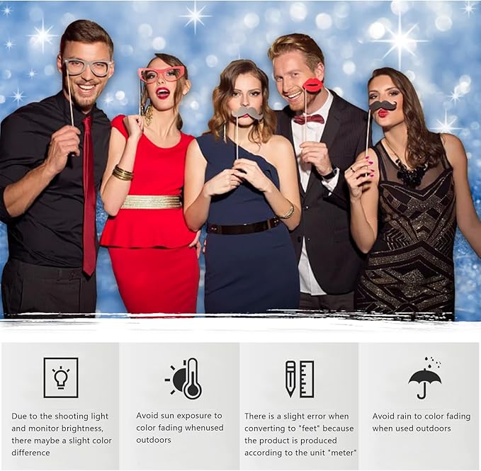 YongFoto Silver Blue Glitter Backdrop 6x4ft Silver Light Spots Blue Sequin Bokeh Photography Background Birthday Bridal Shower Wedding Photography Background Party Banner Portraits Photoshoot Props