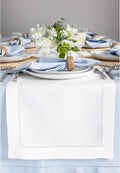 Solino Home Linen White Table Runner 156 Inches Long - 100% Pure Linen Extra Long Table Runner 14 x 156 Inch for Fall, Autumn, Halloween, Thanksgiving, Christmas, Holiday - Classic Hemstitch