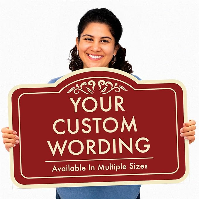 Custom Decorative Outdoor Metal Sign - Personalized Aluminum - Driveway Sign, Waterproof, Made in USA - Design 1 Red Brick 36x24 In