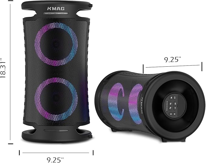 Large Bluetooth Speaker, 260W Peak Powerful Loud Sound with Deep Bass, 15Hr Playtime, Fast Charge, TWS, Cool Lights, Portable Outdoor Speaker Wireless for Party, Camping, Beach, Backyard, Home, Work