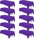 BRILLMAX 10 Pack Purple Tablecloths for 8 Foot Rectangle Tables 60 x 126 Inch - 8ft Rectangular Bulk Linen Polyester Fabric Washable Cloth Cover for Wedding Reception Banquet Birthday Party