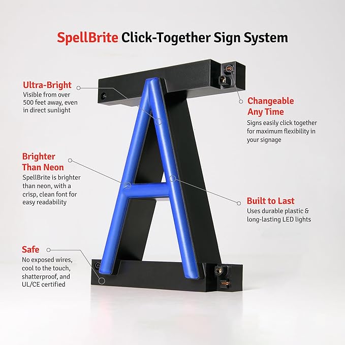 SpellBrite BEER TO-GO Sign | Beer-Related Sign with Neon Look, Blue LED Light Source | 19.8" x 15.0"
