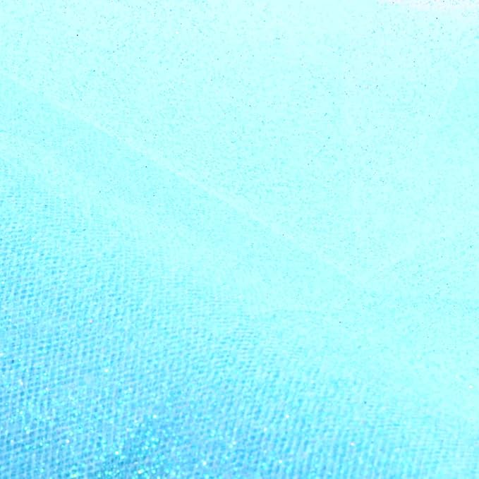 Sparkling Tulle Rolls, 15” by 30 Yards (90FT) Glitter Tulle Spool Ribbon Fabric for Wedding Birthday Bridal Shower Tutu Skirt Party Gift Wrapping (Light Blue)