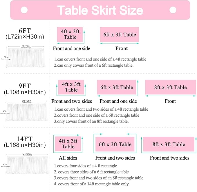 9ft Unicorn Tulle Table Skirt for Rectangle Tables or Round Tables Tutu Rainbow Tablecloth for Birthday Party Baby Shower Girl Boy Wedding Party Dessert Buffet Banquet Table Decorations