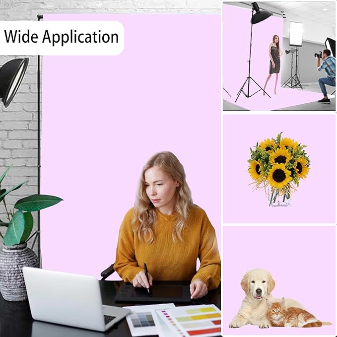 Light Purple Photography Backdrop for Photoshoot, Photo Backdrop Curtain, Perfect Light Purple Backdrops for Party Portrait Photoshoots Video Studio 5FTx7FT