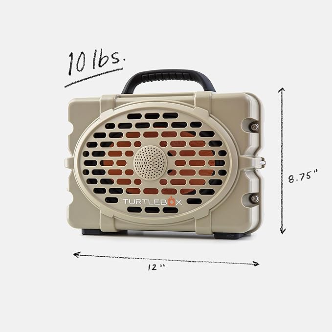 Turtlebox Original Gen 3: Portable Outdoor Bluetooth Speaker – Ultra-Loud (120dB), Waterproof (IP67), Rugged, Impact-Resistant, 3-Day Battery | Party Mode: Unlimited Pairing Stereo, Tan/Dark Green