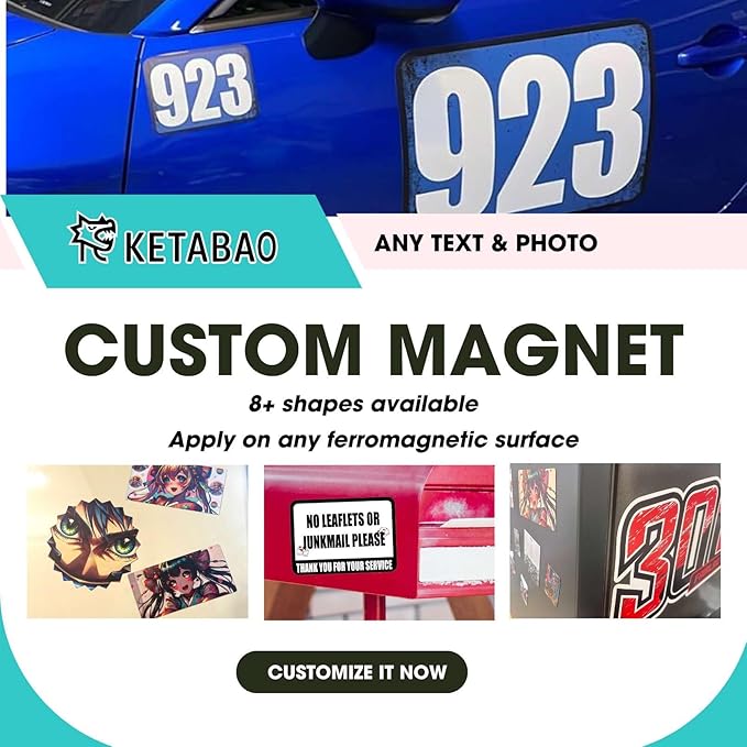 KETABAO – 15" Oval Custom Refrigerator and Car Photo Magnets - Personalize with Photos of Your Home, Office and Vehicle