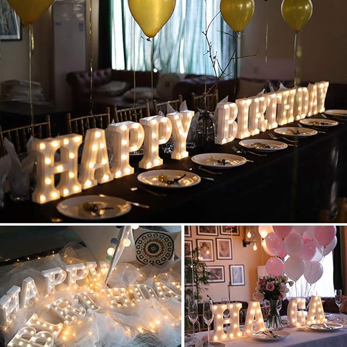 MUMUXI Marquee Light Up Letters | Large Light Up Numbers | Battery Powered and Bright with Every Letter of The Alphabet | for Wedding, Birthday, Party, Celebration, Christmas or Home Decoration (H)
