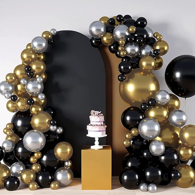 Wedding Arch Covers Spandex Arch Backdrop Covers (7.2FT,6.6FT,6FT) Set of 3 Arch Stand Cover Arch Covers Stretchy Backdrop for Wedding Birthday Party Decoration Baby Shower (Black)