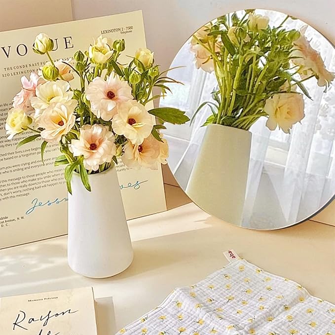 9 Pcs 8inch Round Mirror Tiles for Centerpieces, 2mm Acrylic Mirror Trays Flat Mirrors for Tables Mirror Centerpieces Candle Plates for Craft Wedding Christmas Table Party Centerpieces