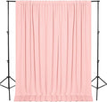 DWCN 10x8 FT Blush Pink Backdrop Curtains for Parties, Photography Backdrop Drapes with Rod Pockets for Wedding Decorations Stage Birthday Family Gatherings, 2 Panels 5ft x 8ft