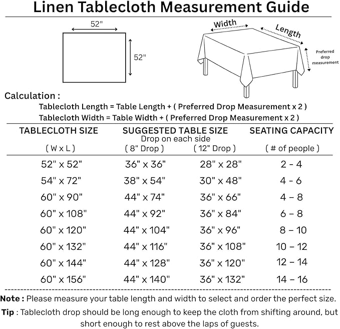 Solino Home Linen Tablecloth 52 x 52 Inch - 100% Pure Linen Charcoal Grey Square Tablecloth - Milan Hemstitch, Machine Washable Table Throw for Fall, Autumn, Halloween, Thanksgiving, Christmas