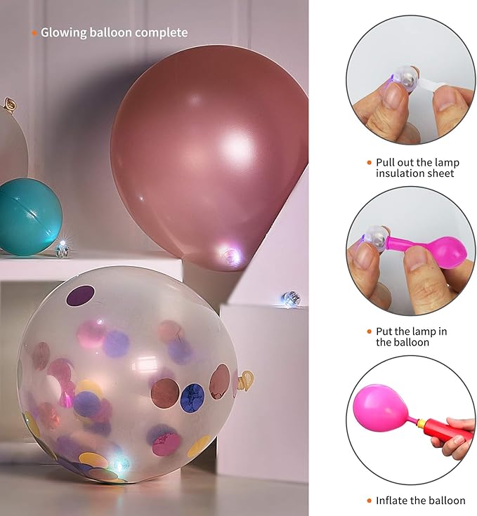 Aogist 50pcs Warm White Balloon Lights,Long Standby Time Waterproof Mini Light,Battery Powered,Round LED Ball Lamp for Latex Balloon Paper Lantern Party Wedding Festival Christmas Halloween Decorative