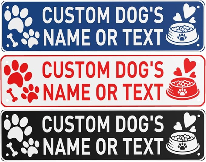 Custom Vintage Metal Sign Personalized Pet's Home Sign with Pet Name Paw Print Text Logo Rust Free Fade Resistant Home Outdoor Wall Signs
