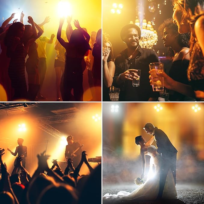 Stage Lights, 4X100W COB Spotlight LED Par Can Retro Lights, 2 in 1 Cool White & Warm White DMX512 Sound Activated Blinder Uplights for Events Parties Wedding Church Concert Studio Show Dance - 8Packs
