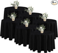 Fitable 6 Pack Black Round Table Clothes - 90 Inches in Diameter - Stain Resistant and Washable Tablecloths, Polyester Fabric Table Covers for Wedding, Party, Banquet, Gathering