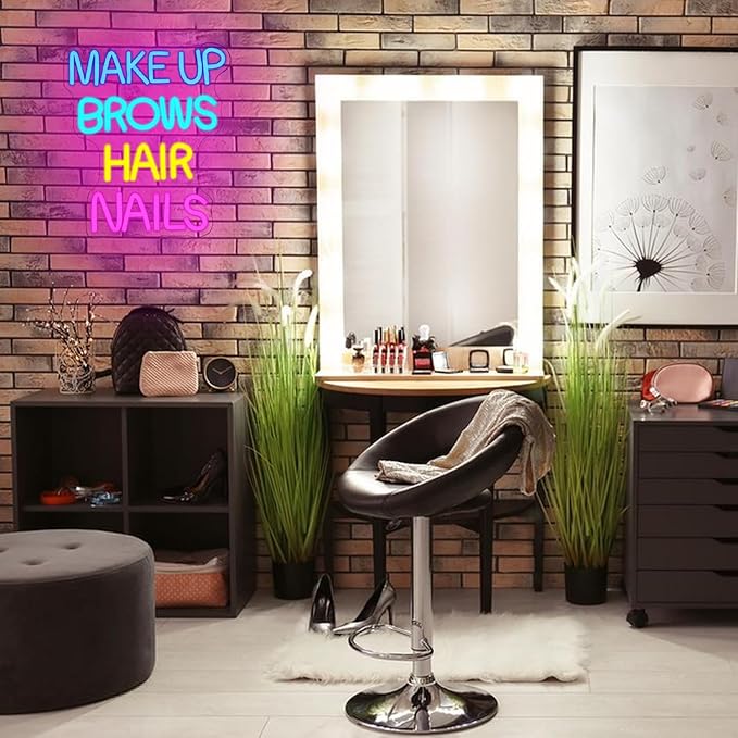 Makeup Studio Neon Sign for Wall Decor, Spa Beauty Room Neon Light,Dimmable Beauty Salon LED Light Up Sign for Bedroom, Business, Salon Decorations