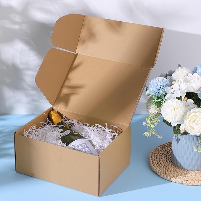 Qilery 200 Pcs Shipping Boxes Cardboard Gift Corrugated Cardboard Brown Boxes Mailer Packaging for Mailing Small Business Present (6 x 4 x 3 Inch)