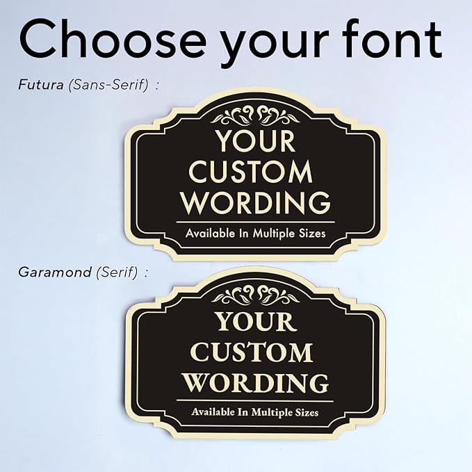 Custom Decorative Outdoor Metal Sign - Personalized Aluminum Sign, Waterproof & Made In USA - Design 2 Black Charcoal 12x8 In