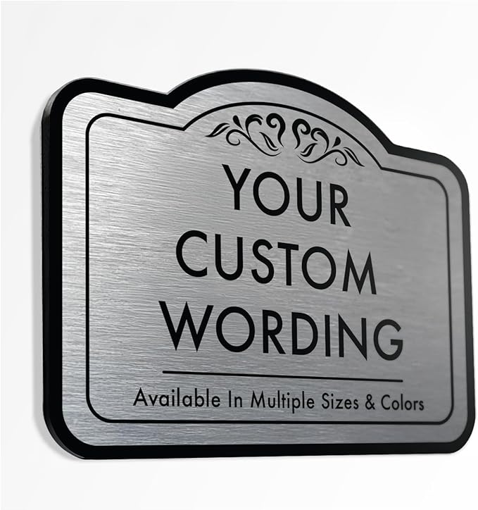 Custom Decorative Metal Signs, Personalized Aluminum Driveway Sign, Waterproof Made In USA - Metallic Silver 10x7 In