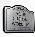 Custom Decorative Outdoor Metal Sign - Personalized Aluminum Driveway Sign, Waterproof, Made In USA - Design 1 Metallic Silver 36x24 In