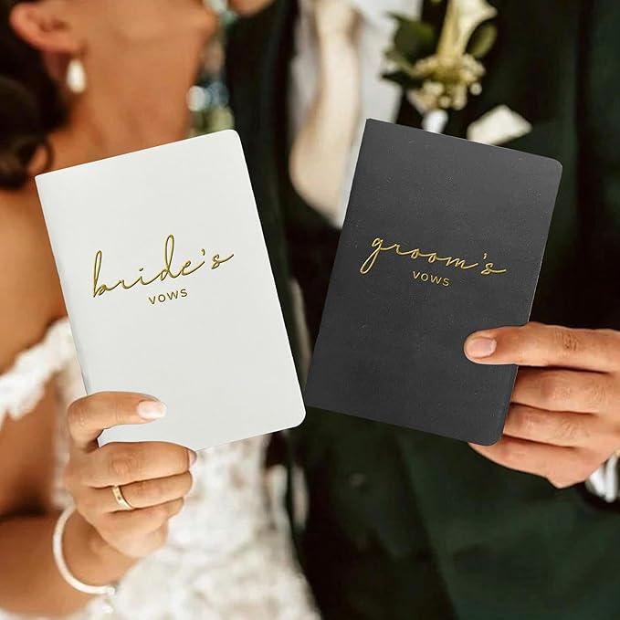Vow Books His and Hers Wedding Vow Books Bride and Groom Vow Books Wedding Essentials Wedding Accessories(XZ-GB-Black)