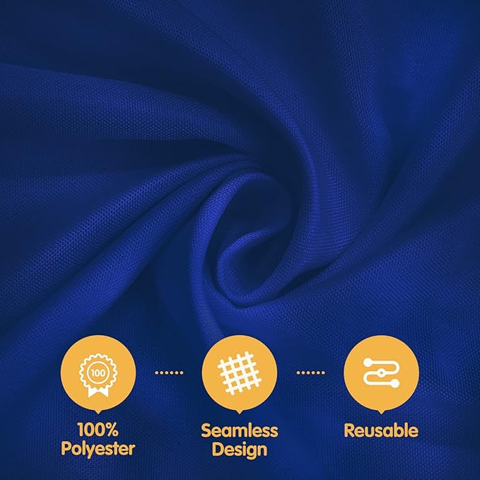 BRILLMAX 6 Pack Navy Blue 132 Inch Round Tablecloths Fit 72" Tables (Floor-Drop) - Circle Bulk Linen Polyester Fabric Washable Cloth Cover for Wedding Reception Banquet Birthday Party Buffet