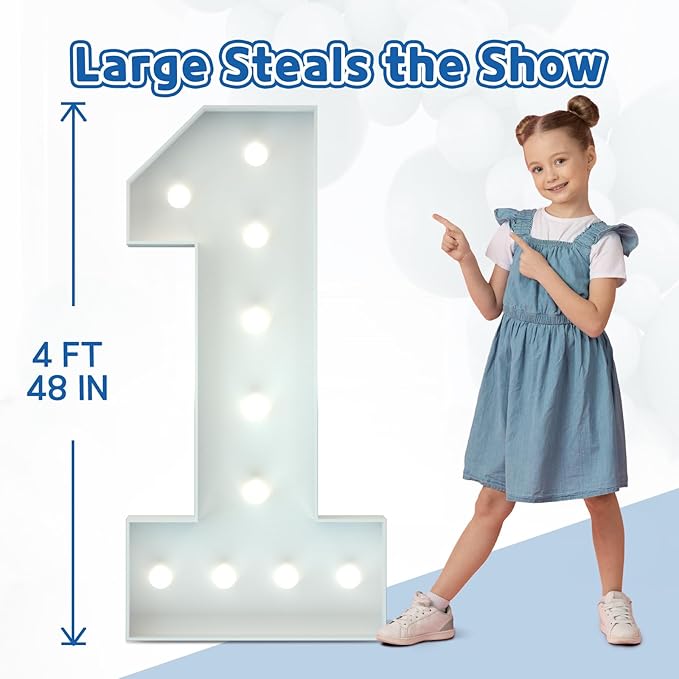 Marquee Numbers 4 Feet Tall Big Light Up Numbers 60th Birthday Decorations Women Men White Anniversary Party Decor Large Cardboard Prop Backdrop Sign 60