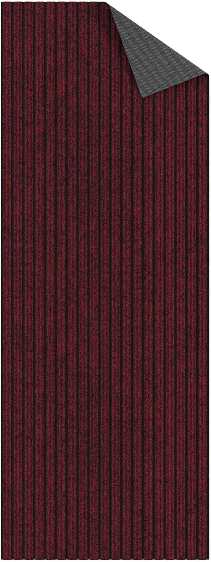 Ottomanson 2' x 8' Hallway Runner with Scraper Pile - Extra Durable Non-Slip Rug Mat for Indoor & Outdoor Use - Ideal for Kitchen, Entryway, Patio & Garage - High-Traffic Carpet, Red