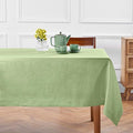 Solino Home Linen Tablecloth 60 x 108 Inch - 100% Pure Linen Laurel Green Table Cloth for Rectangle Tables - Fete, Machine Washable Tablecloth for Fall, Autumn, Thanksgiving