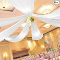 6 Panels White Ceiling Drapes for Wedding 5ftx10ft Arch Draping Fabric Cheesecloth Sheer Curtain Romantic Decorations for Party Banquet Ceremony Stage