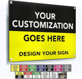 Custom Metal Signs, Personalized Aluminum, Customized Safety, Business Signs - Waterproof Outdoor, White Aluminum (Black & Yellow, 7x7 In)