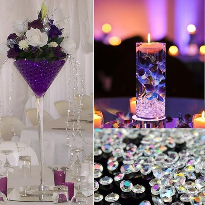 10000 pcs/Pack Wedding Table Scatter Confetti Crystals Acrylic Diamonds Vase Fillers 4.5 mm Rhinestones for Wedding, Bridal Shower, Vase Beads Decorations (Dark Purple)