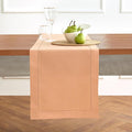 Solino Home Cotton Linen Table Runner 48 Inches - Peach Bloom Hemstitch Table Runner 14 x 48 Inch Ideal for Dresser and Coffee Tables
