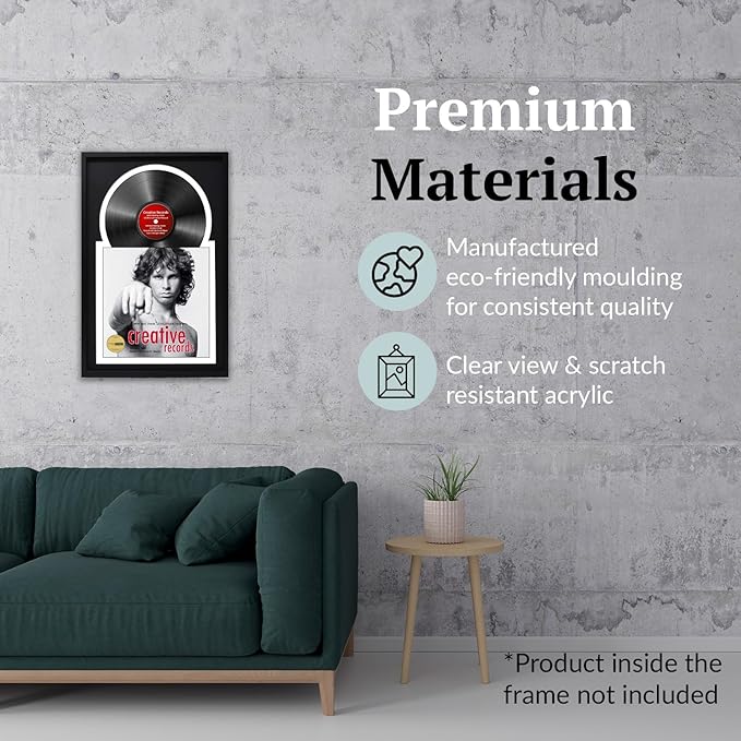 Creative Picture Frames 16" x 24" Jukebox Vinyl Frame Display with Double Black-White Matting, LP Record Album Frame for Wall Decor, Black/White, Pack of 4