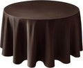 Biscaynebay Textured Fabric Round Tablecloths 108", Brown Water Resistant Table Cloth Circle Folding Table Covers Linen for Dining, Kitchen, Wedding, Parties etc. Machine Washable