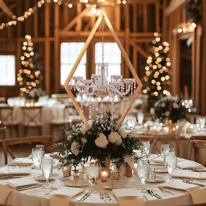 4PCS Elegant Metal Diamond Candle Holder - European Wedding Table Decor, Romantic Candle Stand for Western Dining, Perfect Wedding Prop & Home Decoration