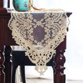 ARTABLE Rectangle Table Runner Lace Macrame Embroidered Table Runners with Exquisite Vintage Shabby Chic for Holiday Wedding Long Dinner Tables (Light Gold, 12 x 120 Inch)