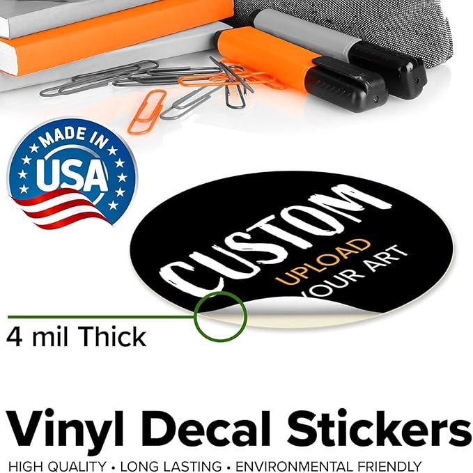 Custom Stickers for Weddings, Birthdays & Businesses - Personalized Labels with Your Logo - Waterproof, Fade and Heat Resistant - Pack of 100-1000 (Custom Image, 2.5 Inch)
