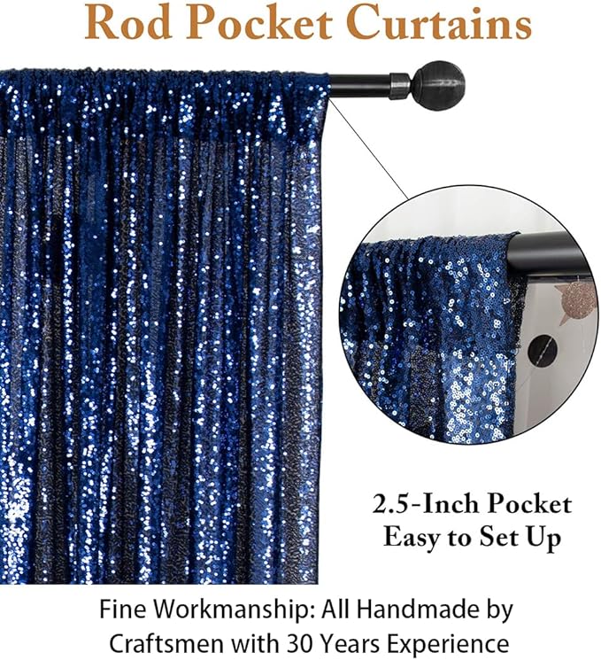 ShinyBeauty PHOTOBOOTH Background Best Choice-4FTx7FT-Sequin backdrops, Sequin Fabric,Wedding backdrops,Rust Backdrop,Sequin Curtains,Photography Backdrop (Buy it Now) (4FTx7FT, Navy Blue)