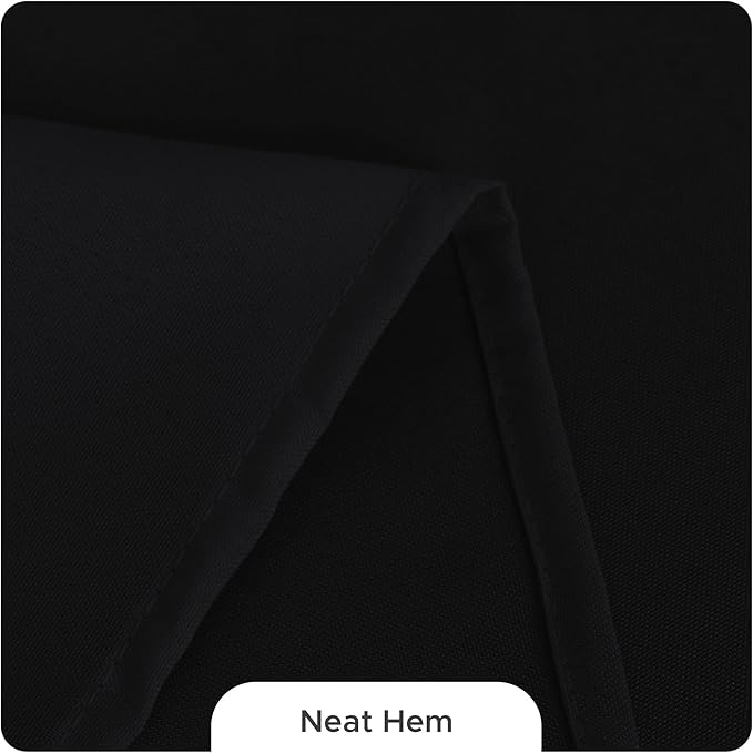 Fitable 8 Pack Round Tablecloths: Stain Resistant Wrinkle Free Circle Table Clothes, Washable Reusable Polyester Table Covers for Wedding Party Birthday Banquet Reception(Black, 120 Inch)