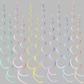 36 Pcs Pastel Hanging Swirl Decorations Pastel Color Felt Swirl Streamer Spiral Ceiling Decorations Garland for Macaron Colorful Birthday Wedding Baby Shower Easter Party Supplies
