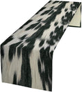 Rustic Cow Skin Print Table Runner, Country Farm Animal Fur Skin Pattern Western Style Brown Cowhide Print Cotton Linen Cottage Dinner Runner for Home Kitchen Dining, 13x36 Inch