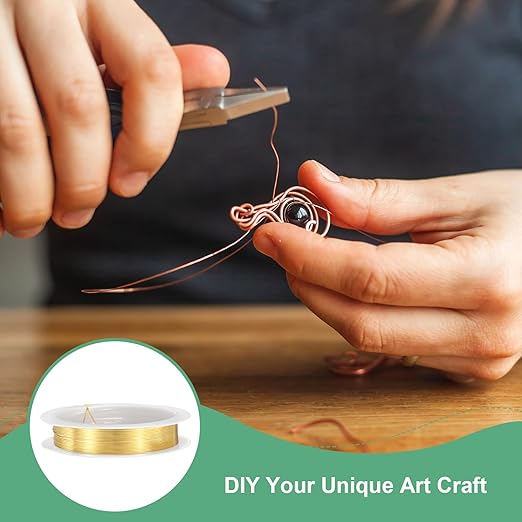 0.6 mm/22 Gauge Copper Wire for Jewelry Making, 13.1FT Copper Beading Craft Wire for Jewelry/Weaving/DIY Crafting/Planting, Color-Retaining [4M, KC-Gold]