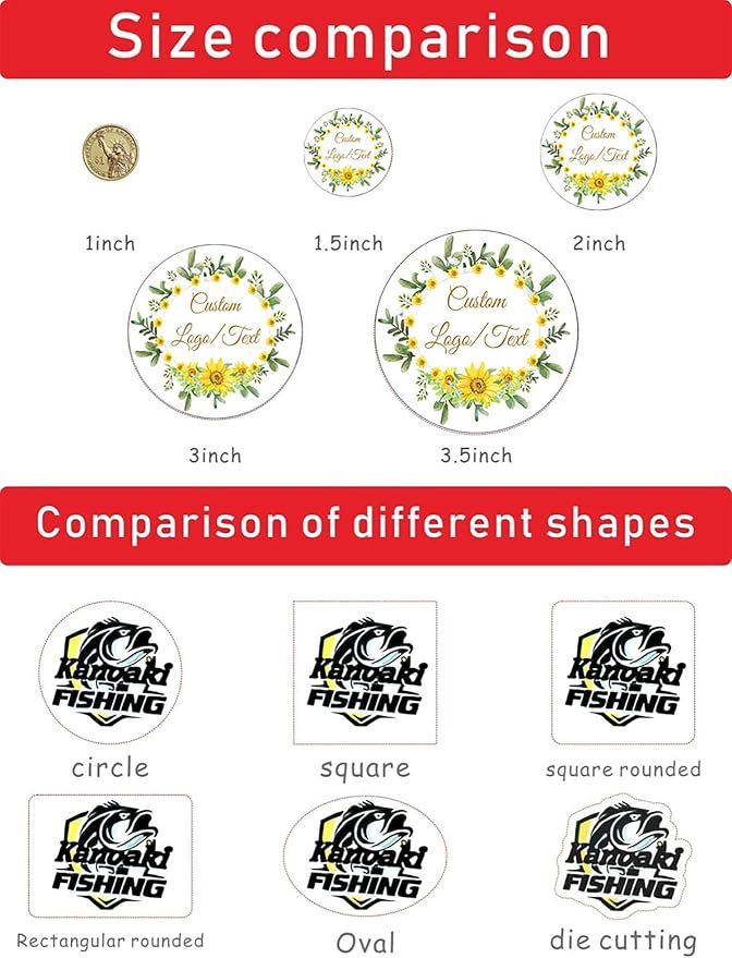 Custom Stickers for Weddings, Birthdays & Businesses - Personalized Labels with Your Logo - Waterproof, Fade and Heat Resistant - Pack of 100-1000 (Wreath R, 3.5 Inch)
